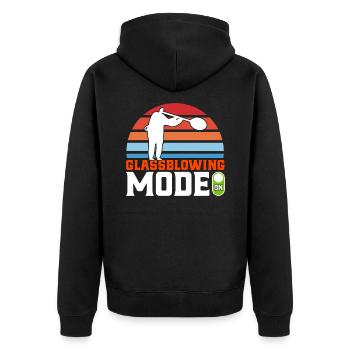 Glasarbeiter Glasblasen Glasbläserei Geschenk - Unisex Premium Bio Zip Hoodie - Schwarz - Hinten - Nico (187cm)