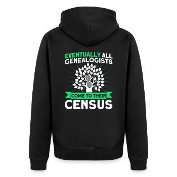 Généalogie Généalogie généalogique Gesche - Veste à capuche bio Premium Unisexe - noir - Dos - Nico (187cm)