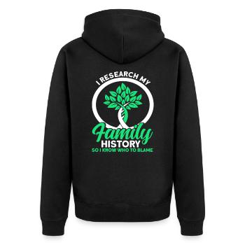 Généalogiste généalogiste Arbre généalogique Geschen - Veste à capuche bio Premium Unisexe - noir - Dos - Nico (187cm)