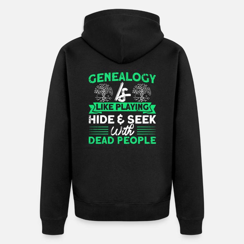 Généalogie Généalogie Généalogiste Don - Veste à capuche bio Premium Unisexe - noir