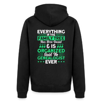 Arbre généalogique Généalogie Cadeau de généalogie - Veste à capuche bio Premium Unisexe - noir - Dos - Nico (187cm)