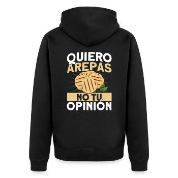 Arepas gourmands Arepa Gesche colombien - Veste à capuche bio Premium Unisexe - noir - Dos - Nico (187cm)