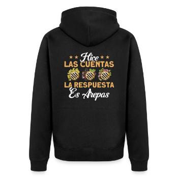Arepa Food Lovers Arepa Geschen colombien - Veste à capuche bio Premium Unisexe - noir - Dos - Nico (187cm)