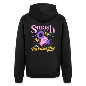 Égalité féministe des genres F - Veste à capuche bio Premium Unisexe - noir - Dos - Nico (187cm)