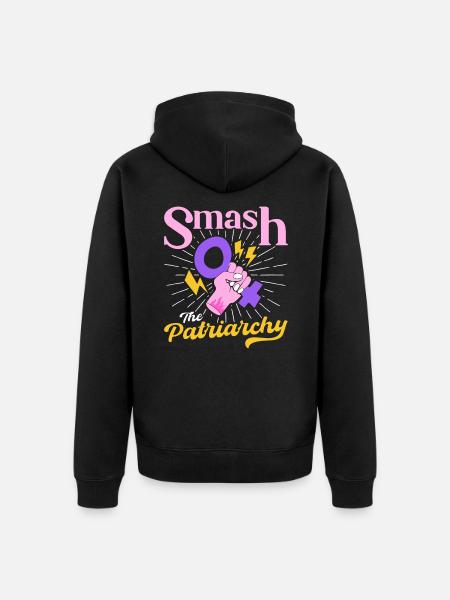 Feminist gender equality F - Unisex Premium Organic Zip Hoodie - black