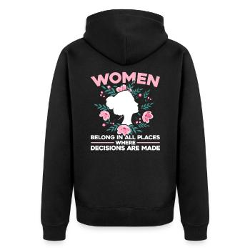 Feminismus Rechte der Frauen Feministisch Geschenk - Unisex Premium Bio Zip Hoodie - Schwarz - Hinten - Nico (187cm)