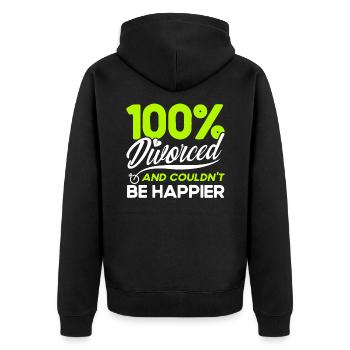 Ex Partner Scheidung Geschiedene Geschenk - Unisex Premium Bio Zip Hoodie - Schwarz - Hinten - Nico (187cm)