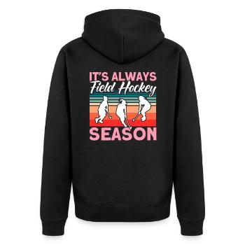 Feldhockey Hallen Feldhockey Feldhockey Spieler Ge - Unisex Premium Bio Zip Hoodie - Schwarz - Hinten - Nico (187cm)