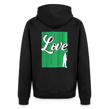Bautenmaler Maler Farbe mischen Geschenk - Unisex Premium Bio Zip Hoodie - Schwarz - Hinten - Nico (187cm)