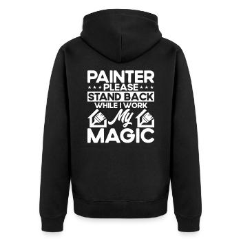 Bautenmaler Maler Farbe mischen Geschenk - Unisex Premium Bio Zip Hoodie - Schwarz - Hinten - Nico (187cm)