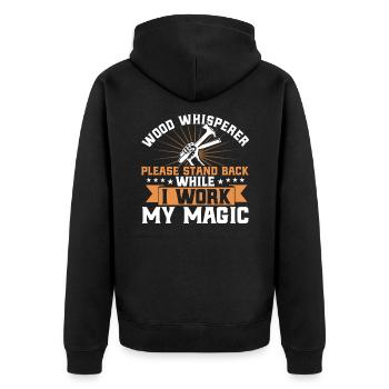 Woodworking Carpenter Woodworker Gift - Unisex Premium Organic Zip Hoodie - black - Back - Nico (187cm)
