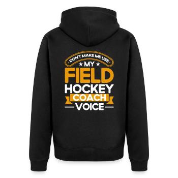 Feldhockey Feldhockey Spieler Hallen Feldhockey Ge - Unisex Premium Bio Zip Hoodie - Schwarz - Hinten - Nico (187cm)