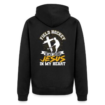 Hockey sur gazon intérieur Équipe Sports Hockey sur gazon Spie - Veste à capuche bio Premium Unisexe - noir - Dos - Nico (187cm)