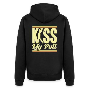 Golfen Golfplatz Golf spielen Geschenk - Unisex Premium Bio Zip Hoodie - Schwarz - Hinten - Nico (187cm)