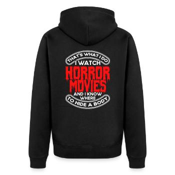 Horror Movie Slasher Movie Creepy Movies Gift - Unisex Premium Organic Zip Hoodie - black - Back - Nico (187cm)