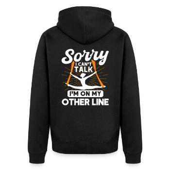 Aerial Acrobats Aerial Yoga Gymnasts Aerial Yoga - Unisex Premium Organic Zip Hoodie - black - Back - Nico (187cm)