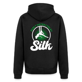 Aerial Silk Aerial Yoga Gymnastinnen Aerial Yoga G - Unisex Premium Bio Zip Hoodie - Schwarz - Hinten - Nico (187cm)