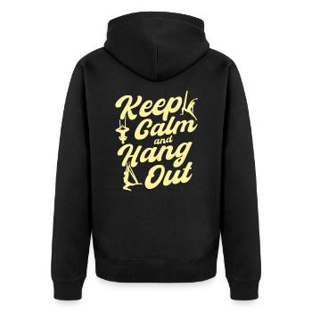 Aerial Yoga Aerial Acrobats Aerial Yoga Gymnasts - Unisex Premium Organic Zip Hoodie - black - Back - Nico (187cm)