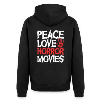 Horrorfilm Horrorfilm Gruselfilm Geschenk - Unisex Premium Bio Zip Hoodie - Schwarz - Hinten - Nico (187cm)