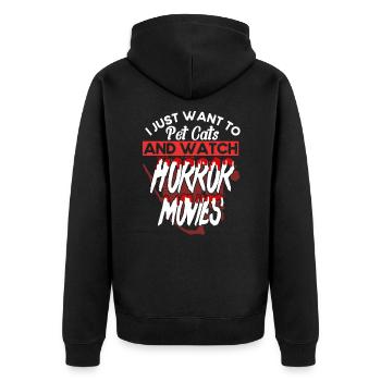 Gruselfilm Horrorfilm Gruselige Filme Geschenk - Unisex Premium Bio Zip Hoodie - Schwarz - Hinten - Nico (187cm)
