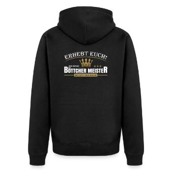 Böttcher Meister - Unisex Premium Bio Zip Hoodie - Schwarz - Hinten - Nico (187cm)