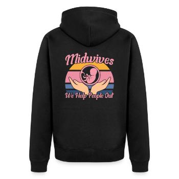 Doula Obstetrician Obstetrician Gift - Unisex Premium Organic Zip Hoodie - black - Back - Nico (187cm)