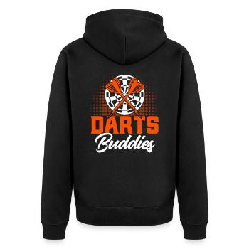 Dartboard Dart Throw Darts Gift - Unisex Premium Organic Zip Hoodie - black - Back - Nico (187cm)