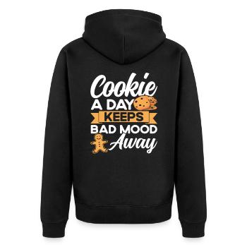 Plätzchen backen Weihnachtsbäckerei Lebkuchen Gesc - Unisex Premium Bio Zip Hoodie - Schwarz - Hinten - Nico (187cm)