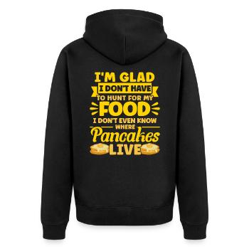Crêpes Petit déjeuner Crêpes Fluffiger Flachk - Veste à capuche bio Premium Unisexe - noir - Dos - Nico (187cm)