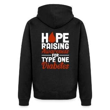 Supporters of Type 1 Diabetes Diabetes Month Dia - Unisex Premium Organic Zip Hoodie - black - Back - Nico (187cm)