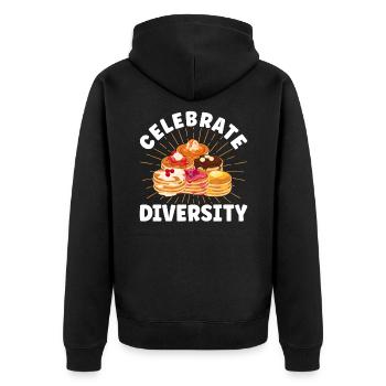 Breakfast Pancakes Pancakes Lover Fluffi - Unisex Premium Organic Zip Hoodie - black - Back - Nico (187cm)