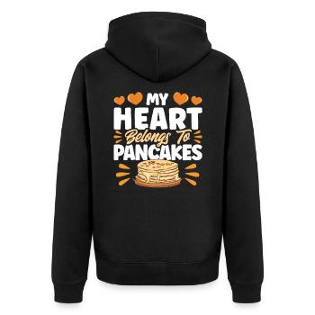 Fluffy Flat Cake Pancake Lovers Pan Pank - Veste à capuche bio Premium Unisexe - noir - Dos - Nico (187cm)