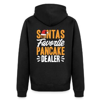 Petit déjeuner Pancakes Fluffy Flat Cake Pank - Veste à capuche bio Premium Unisexe - noir - Dos - Nico (187cm)