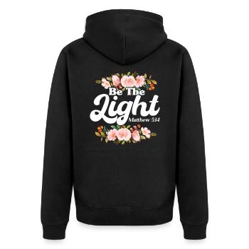 Bible Verse Inspiring Jesus God Gift - Unisex Premium Organic Zip Hoodie - black - Back - Nico (187cm)