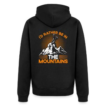 Backpacking Outside Gift - Unisex Premium Organic Zip Hoodie - black - Back - Nico (187cm)