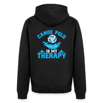 Kanupolo spielen Kanupolo Mannschaft Kanusport Ges - Unisex Premium Bio Zip Hoodie - Schwarz - Hinten - Nico (187cm)