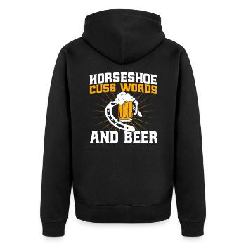 Horseshoe Throwing Horseshoe Throwing Horseshoe Throwing Game - Unisex Premium Organic Zip Hoodie - black - Back - Nico (187cm)