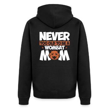 Wombats Wombat Marsupial Gift - Unisex Premium Organic Zip Hoodie - black - Back - Nico (187cm)