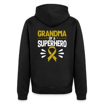 Soutien au cancer infantile Cancer chez les enfants - Veste à capuche bio Premium Unisexe - noir - Dos - Nico (187cm)