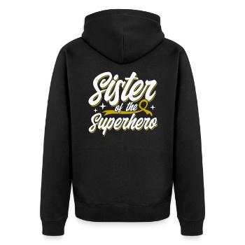 Soutien au cancer infantile Cancer chez les enfants - Veste à capuche bio Premium Unisexe - noir - Dos - Nico (187cm)