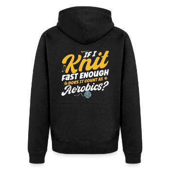 Tricot Drôle Tricoteur Cadeau de tricot - Veste à capuche bio Premium Unisexe - noir - Dos - Nico (187cm)