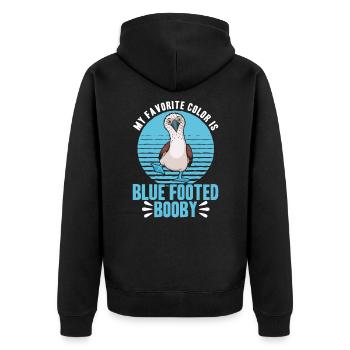 Blaufußtölpel Seevogel Tölpel Geschenk - Unisex Premium Bio Zip Hoodie - Schwarz - Hinten - Nico (187cm)