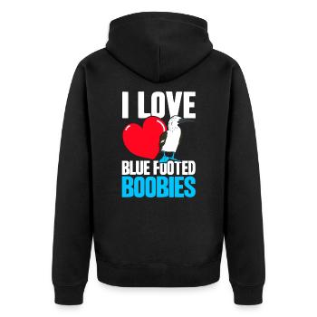 Tölpelvogel Seevogel Tölpel Geschenk - Unisex Premium Bio Zip Hoodie - Schwarz - Hinten - Nico (187cm)