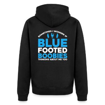 Blaufußtölpel Vogelbeobachter Tölpelvogel Geschenk - Unisex Premium Bio Zip Hoodie - Schwarz - Hinten - Nico (187cm)
