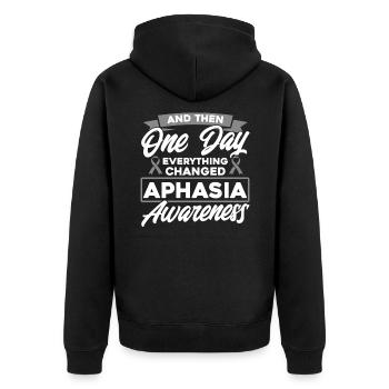 Aphasie Soutien Aphasie Combattant Aphasie Bewu - Veste à capuche bio Premium Unisexe - noir - Dos - Nico (187cm)