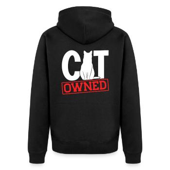 Chats amoureux chats parents chats dictons - Veste à capuche bio Premium Unisexe - noir - Dos - Nico (187cm)
