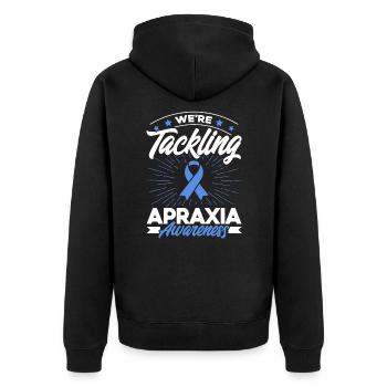 Blue Ribbon Apraxia Support Apraxia Overl - Veste à capuche bio Premium Unisexe - noir - Dos - Nico (187cm)