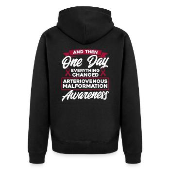 Malformation artérioveineuse de soutien artériove - Veste à capuche bio Premium Unisexe - noir - Dos - Nico (187cm)