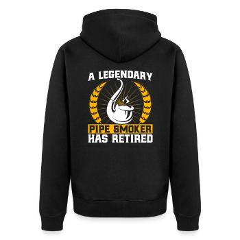 Pipe Smokers Community Pipe Smoking Pipe Tab - Unisex Premium Organic Zip Hoodie - black - Back - Nico (187cm)