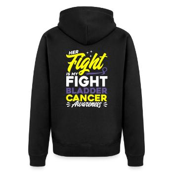 Survivant du cancer de la vessie Cancer de la vessie sous - Veste à capuche bio Premium Unisexe - noir - Dos - Nico (187cm)